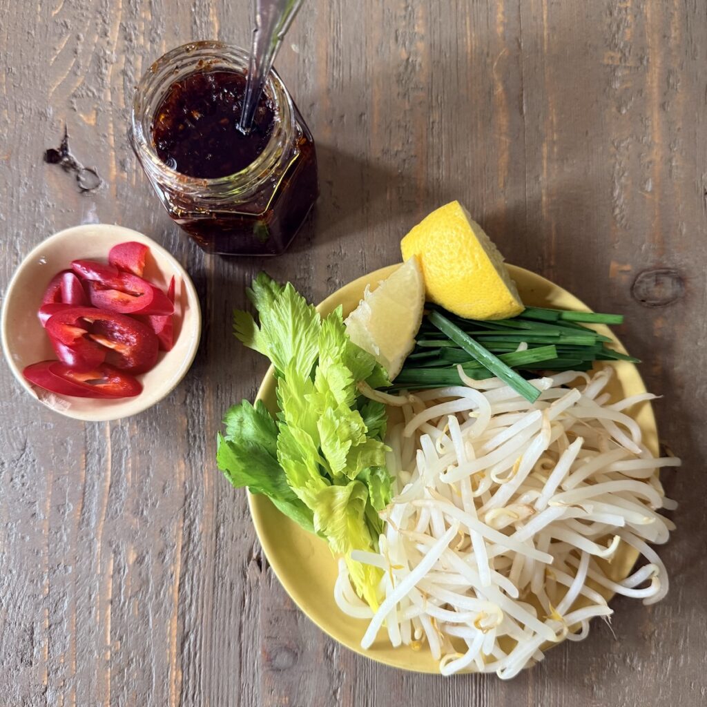 hu tieu nam vang Phnom Penh Noodle Soup -- garnishes