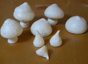 Meringue mushrooms