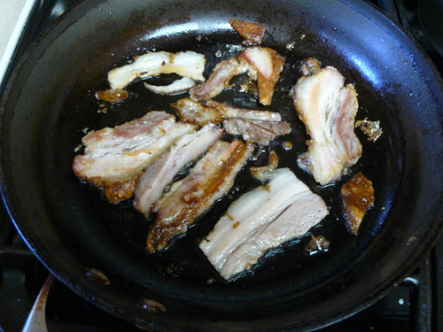 Reviving roasted pork belly tip