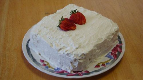Kimberly's strawberry and cream layer cake