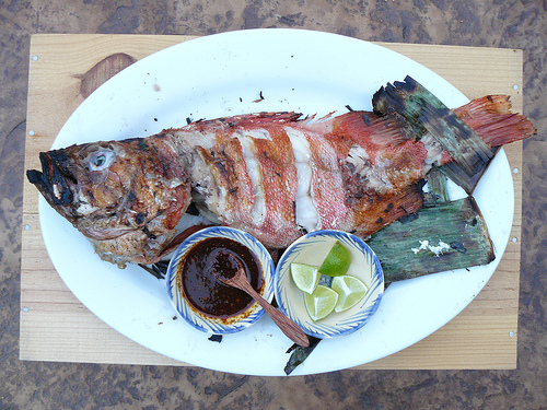 Grilled Whole Fish in Banana Leaf