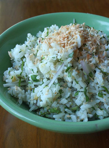 Fresh Asian herb rice salad