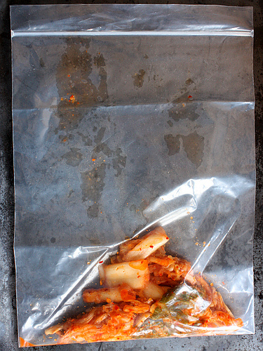 kimchi in deodorizing bag
