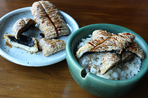 Mock eel made from tofu