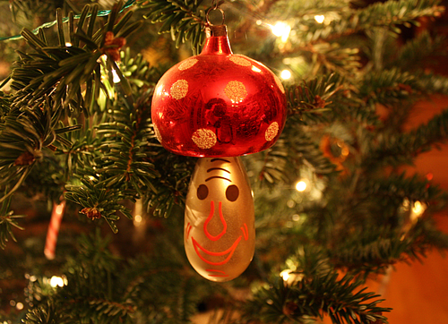 Vintage Christmas Ornament mushroom
