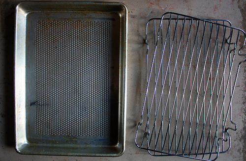 Perforated baking sheet small roasting rack