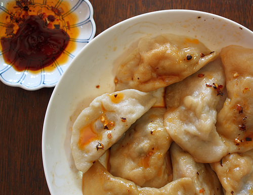 Roasted kabocha squash and vegetable dumpling