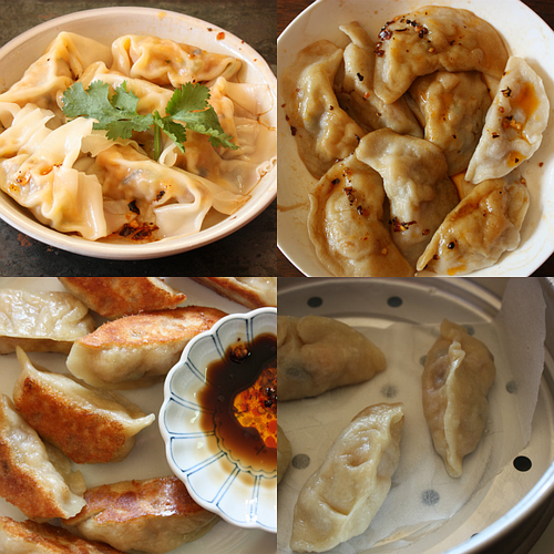 Roasted kabocha squash dumplings collage Roasted kabocha squash dumplings collage