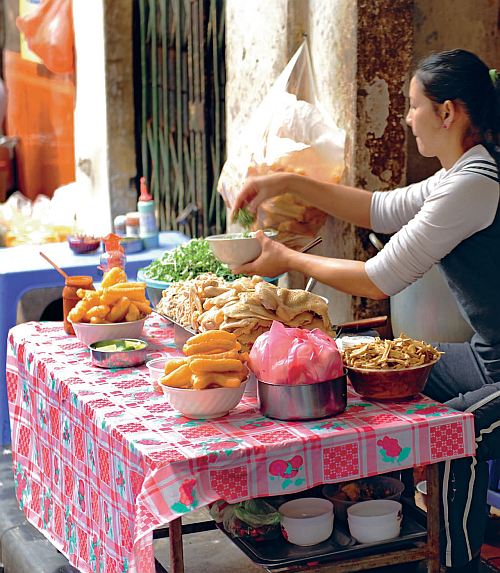 Vietnamese street food photo girl