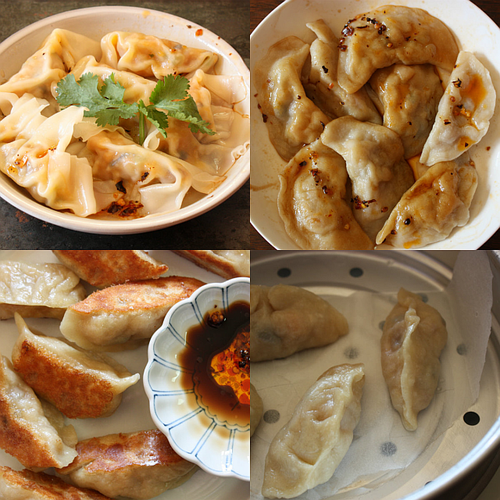 Roasted kabocha squash dumplings collage