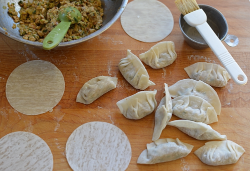 Tempeh-potstickers-shaped