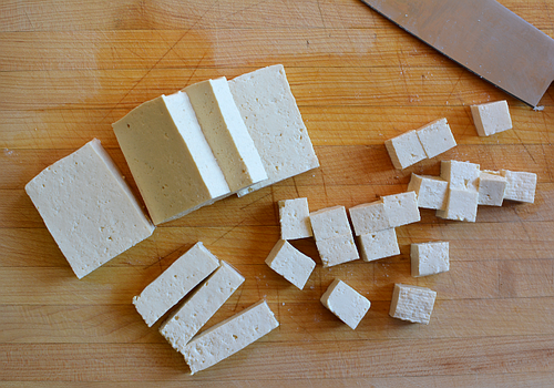 Kung pao tofu prep