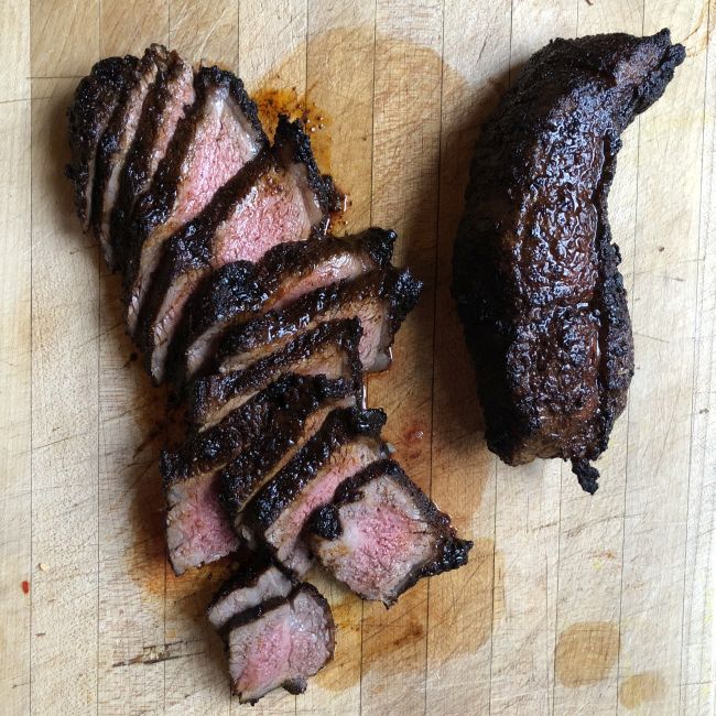 Air-fried chile rubbed steak