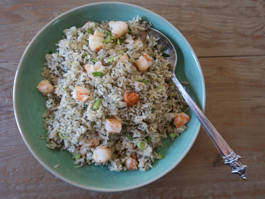 Nori and shrimp fried rice recipe