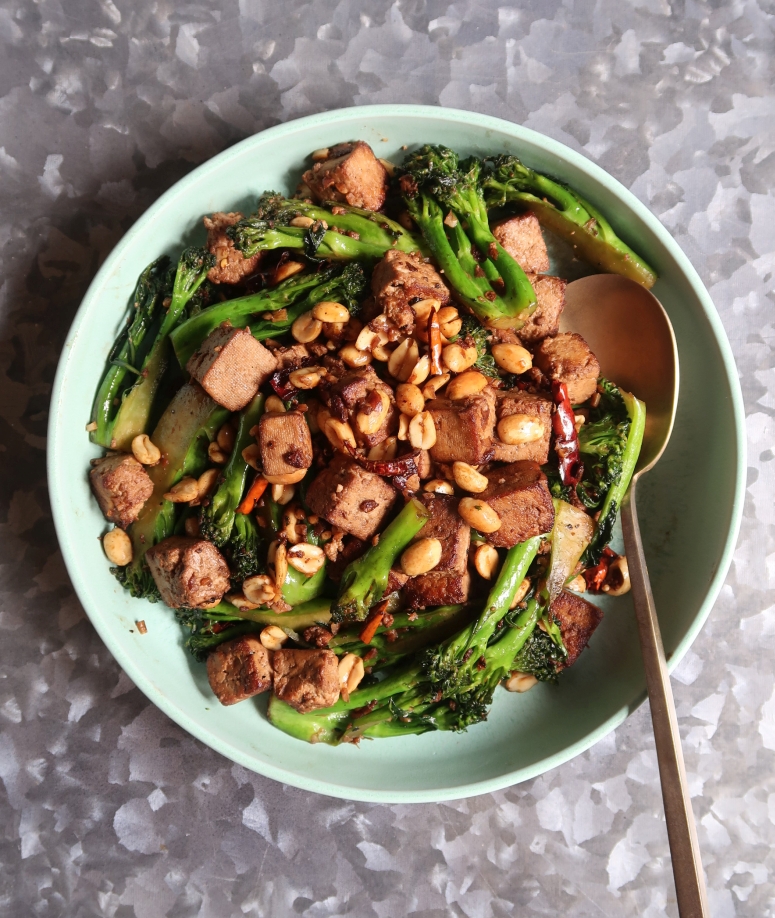 Fiesty Tofu with Broccoli, Chile and Nuts Recipe