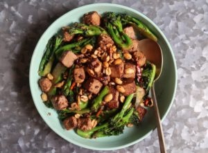 Fiesty Tofu with Broccoli, Chile and Nuts Recipe