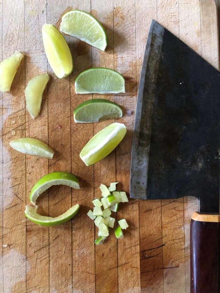 Dicing lime rind