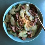 cucumber pork and garlic stir-fry