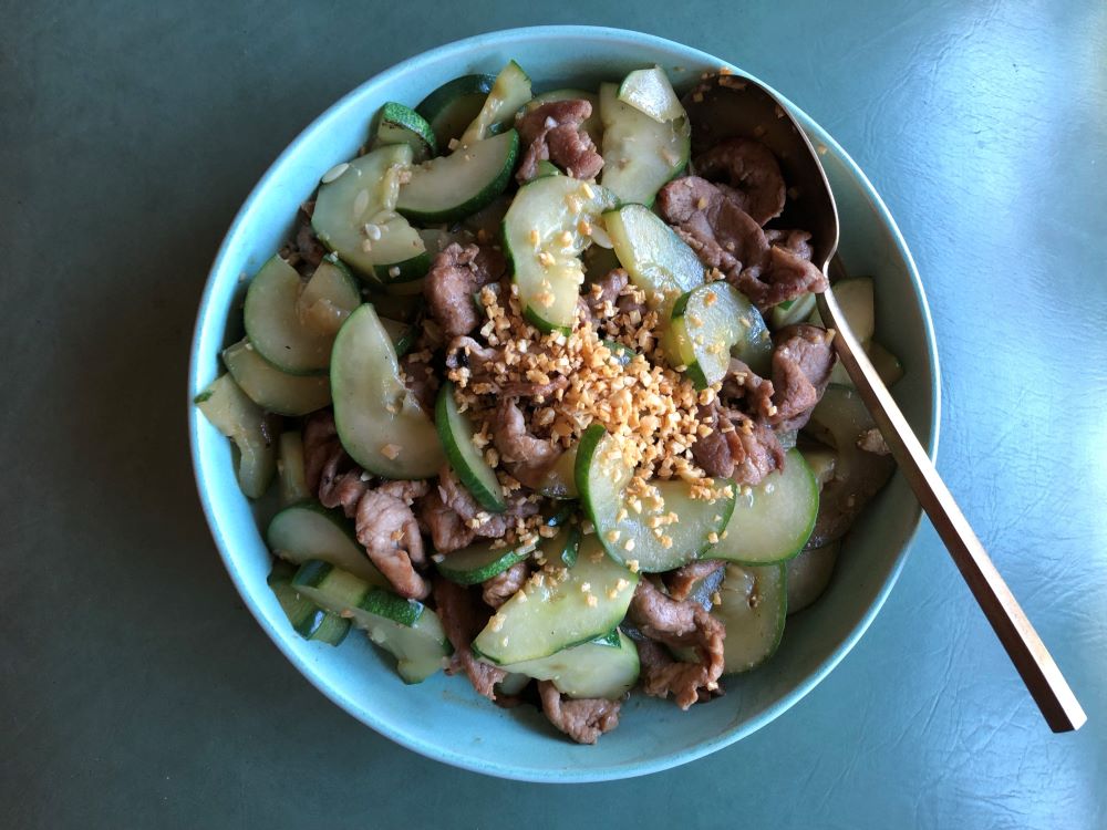 StirFried Cucumber, Pork and Golden Garlic Recipe Viet World Kitchen