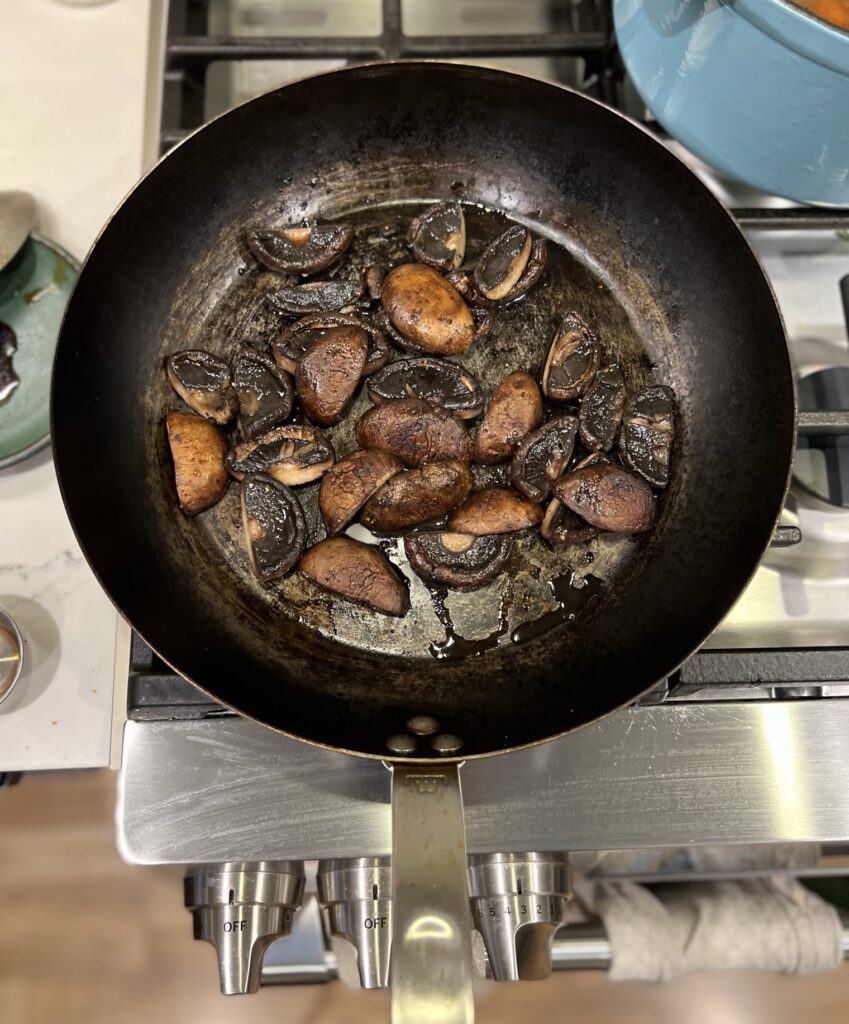 Beef in red wine mushrooms