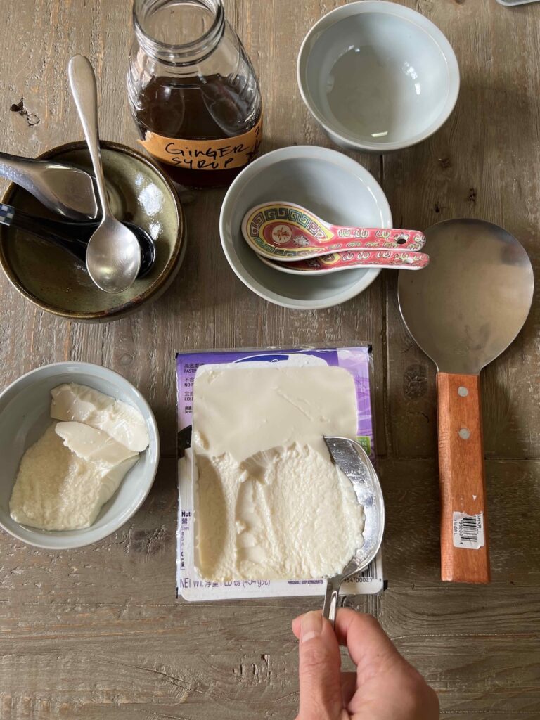 silken tofu scooping