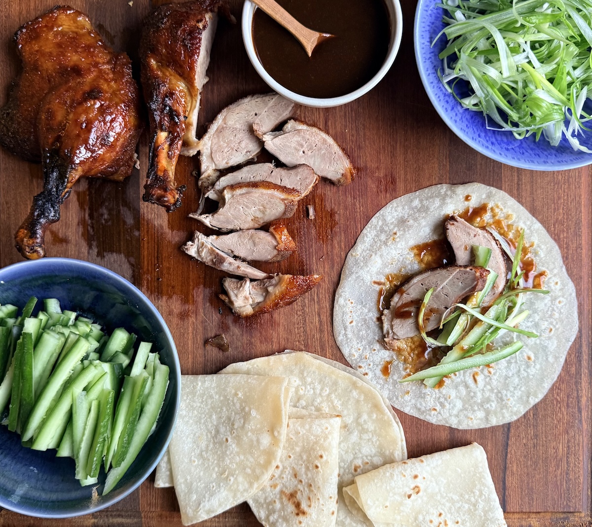 Mandarin pancakes with quick roast duck