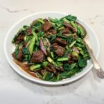 stir-fried beef and collard greens