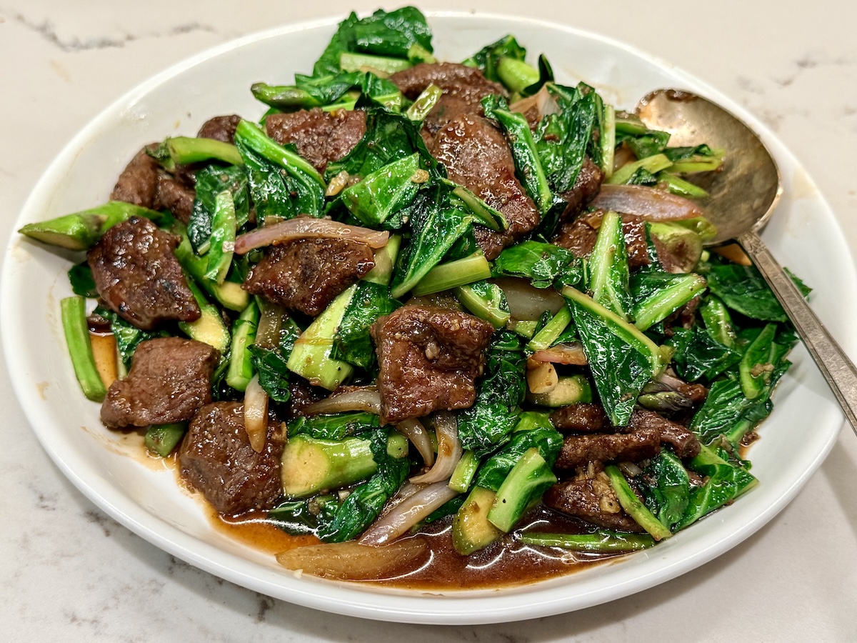 Stir-Fried Beef and Collard Greens