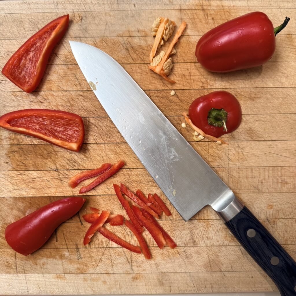 confetti mixed rice (com tron) sweet pepper prep