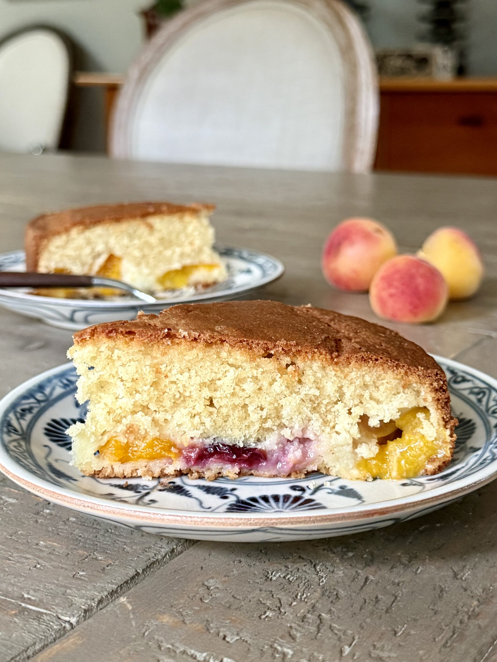 almond apricot cake cut