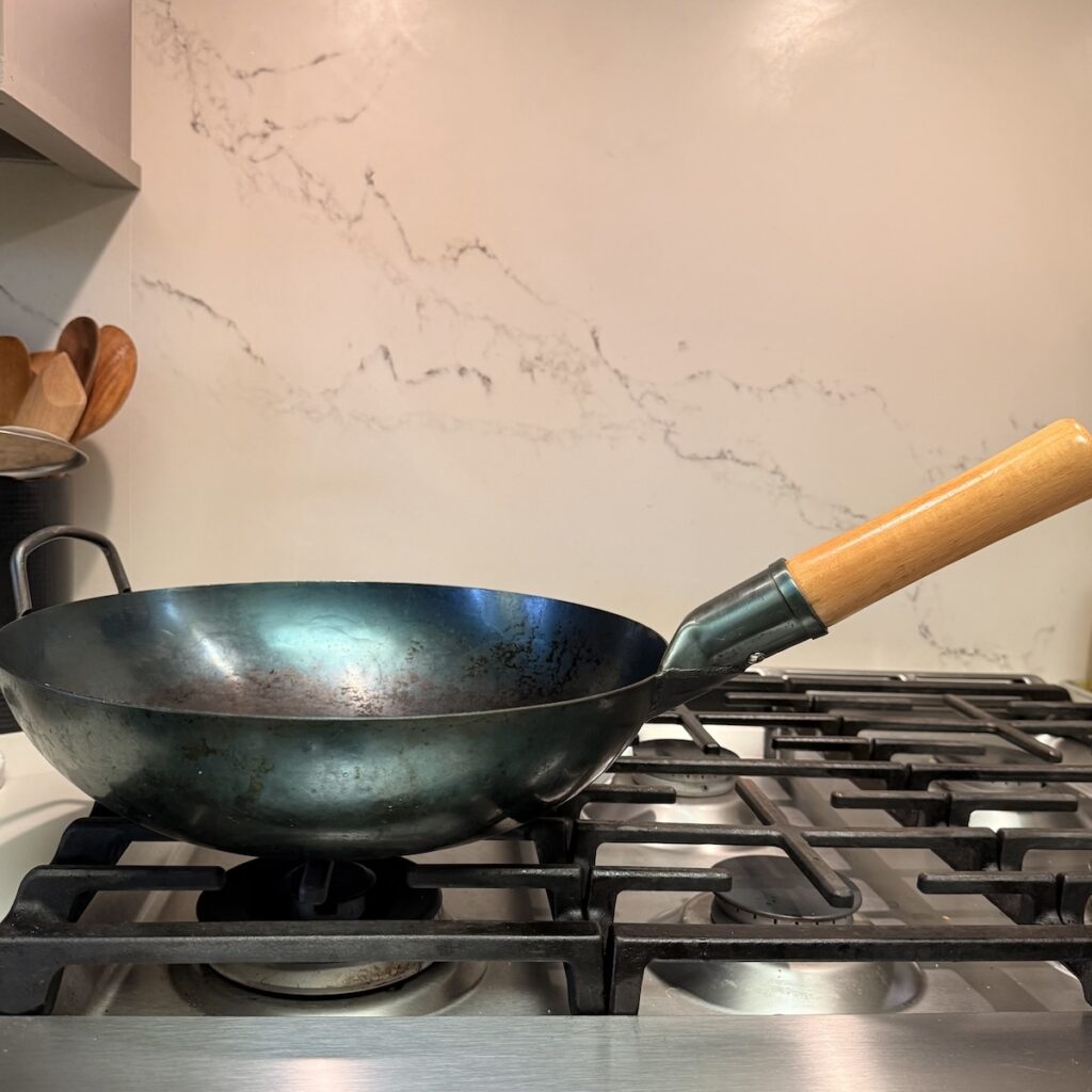 Yosukata blue carbon steel wok