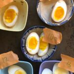 boiled eggs that were steamed square
