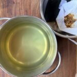 dashi stock with kombu and dried bonito flakes (katsuobushi)