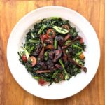 kale and shoyu roasted mushroom salad