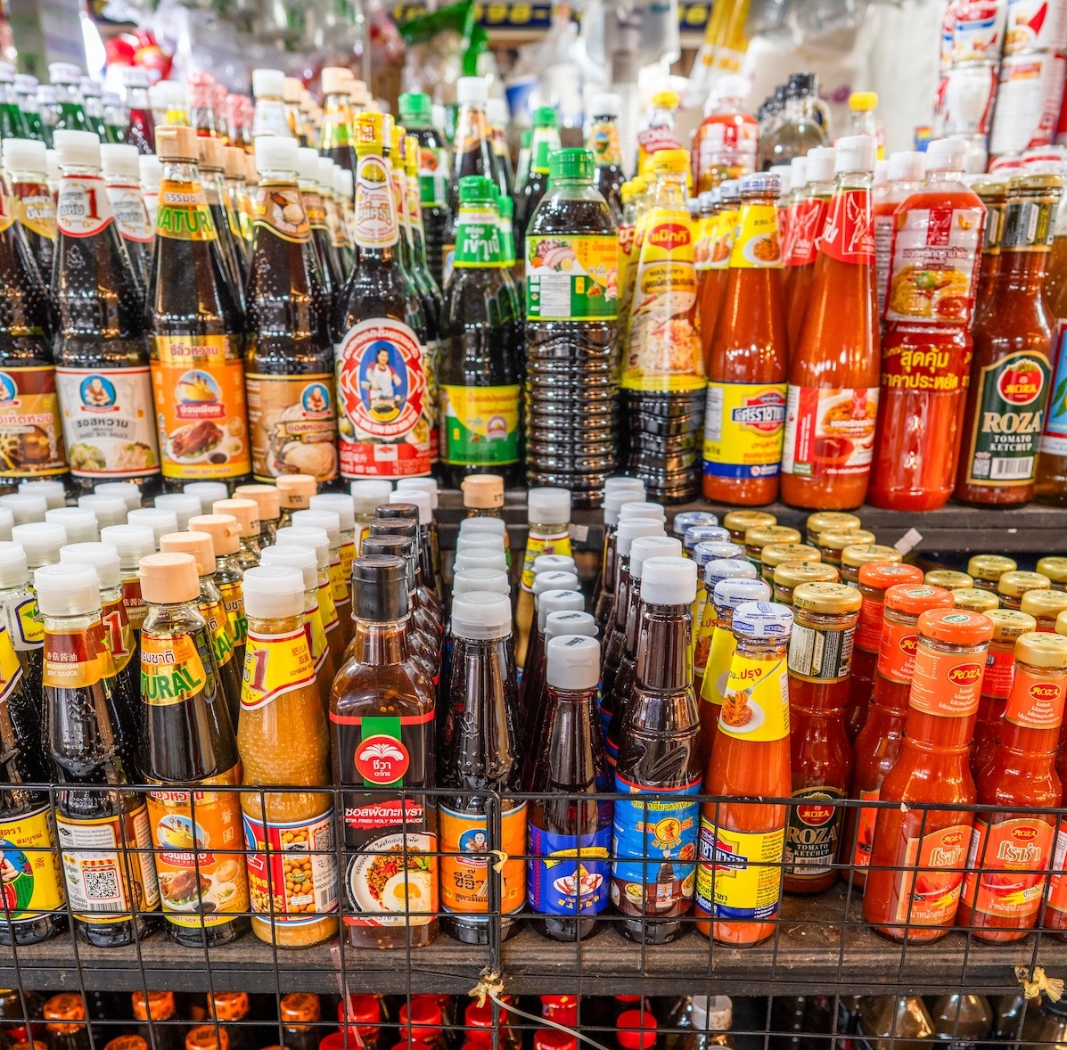 condiments in Bangkok, photographed by Ed Anderson