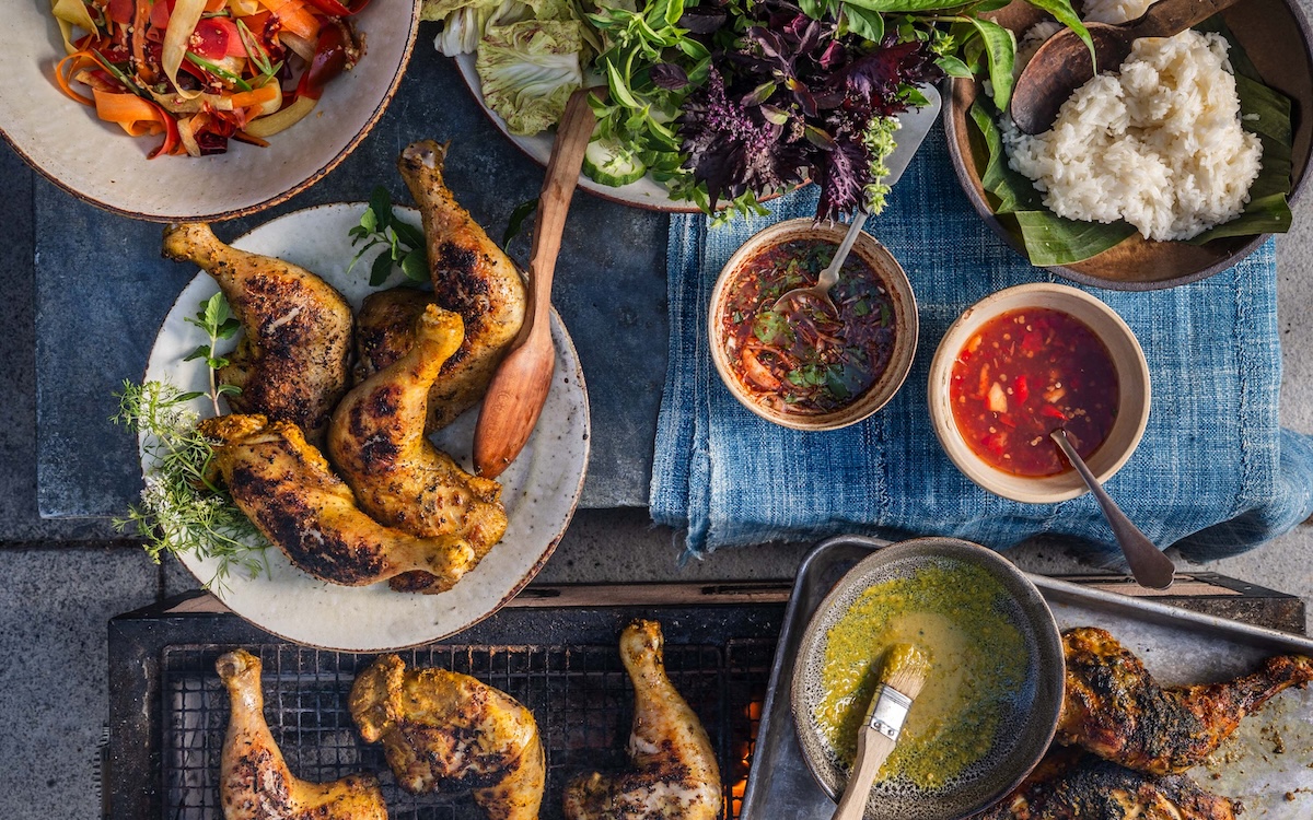 cooking thai grilled chicken party