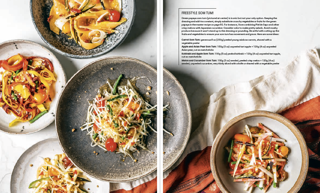 cooking thai som tum variations