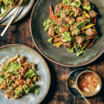 pad gaprao with nampla prik sauce