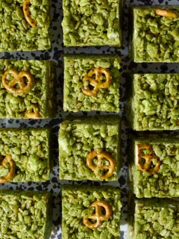 Matcha Fancy Rice Crispy Treats -- square by Aya Bracket
